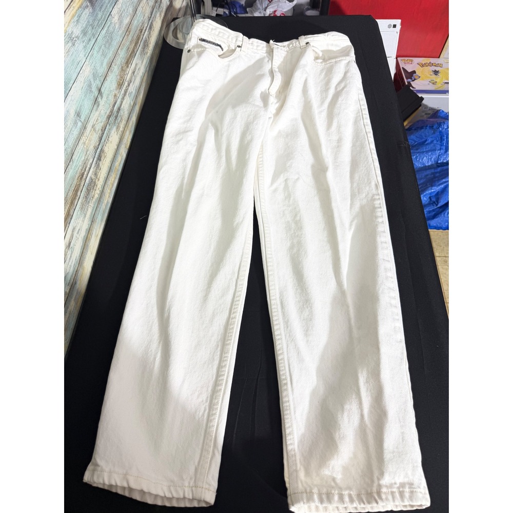 Perry Ellis America Jeans 34x30 White Excellent Vintage 90s Straight Leg Denim